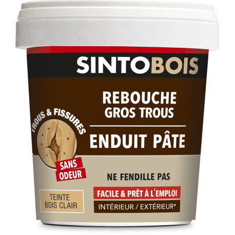 REBOUCHE BOIS POUR GROS TROUS ET FISSURES 1KG BOIS CLAIR