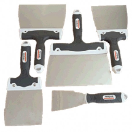 LOT 5 COUTEAUX INOX BI-MATIERE